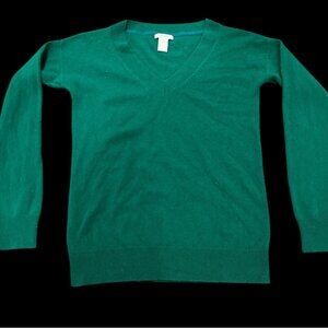 Kelly Green Gap Cashmere vneck sweater